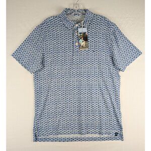 Tailor Vintage Shirt Mens Medium Blue Golf Polo Surf The Web Shells Pattern